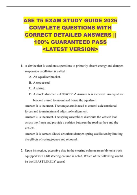 Ase T5 Study Guide