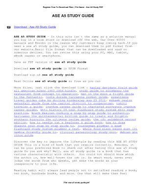 Full Download Ase A5 Study Guide 