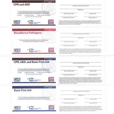 ashi certification card template