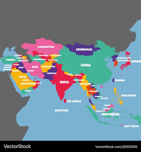 asia map countries list