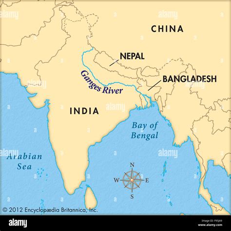 Asia Map Ganges River