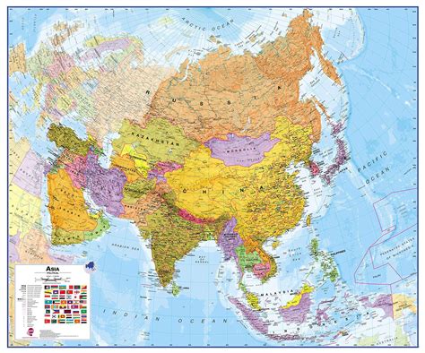 Read Asia Political Wall Map 