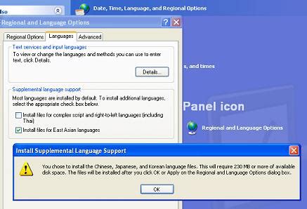 asian language pack for windows xp