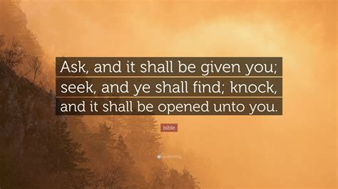 Ask And Is Given