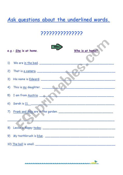 Ask For The Underlined Word S Weebly