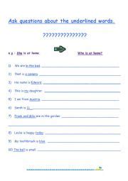 Ask Questions About The Underlined Words Sallysays