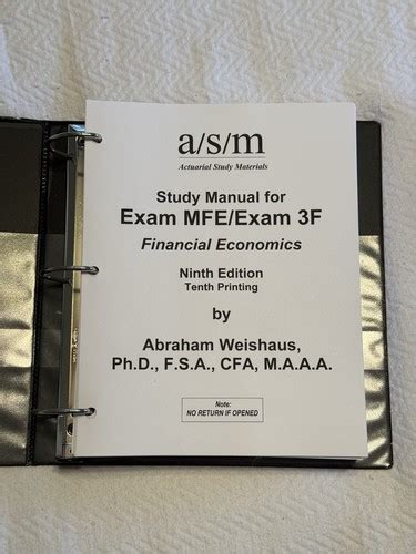 Asm Mfe 3f Study Manual 8th Edition