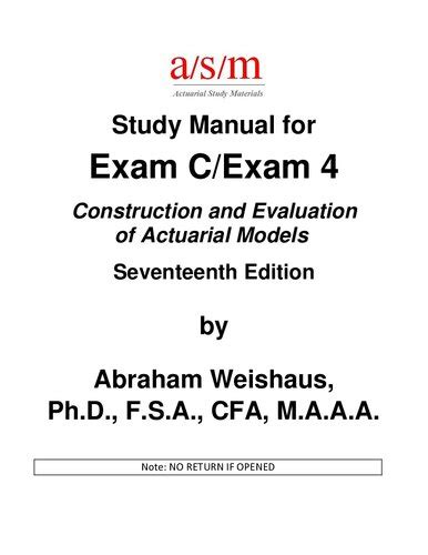 Asm Study Manual Exam Cexam 4 17th Edition