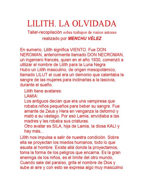 Aspectos De Lilith 2