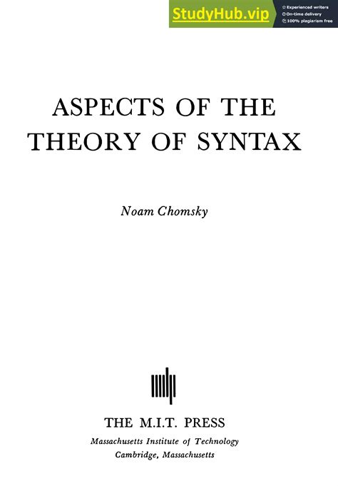 Aspects Of The Theory Syntax Noam Chomsky Phintl