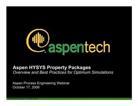 Read Aspen Hysys Property Packages 