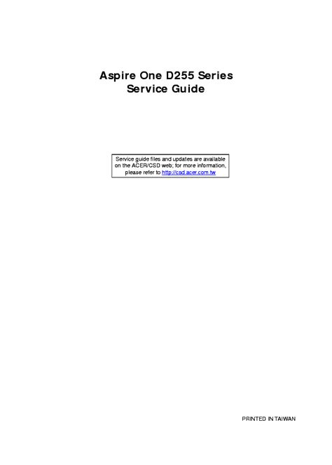 Read Aspire One D255 Service Manual File Type Pdf 