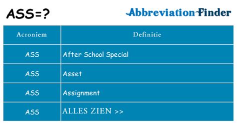ass definities