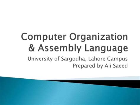 Assembly Language And Computer Organization