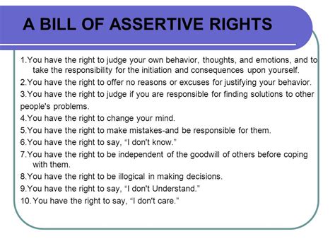 Assertive Bill Of Rights