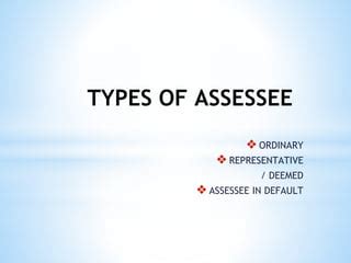 Assessee In Default