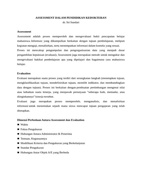 Assessment Evaluation Dan Word