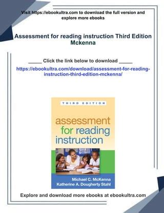 Assessment For Reading Instruction Third Edition Solving Problems In The Teaching Of Literacy