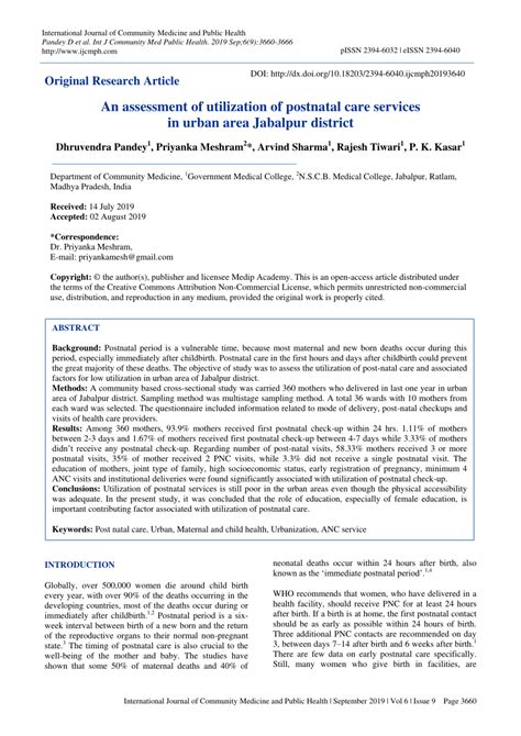 Assessment Of Utilization Of Postnatal Care Services In