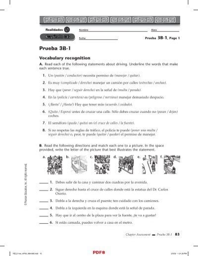 Assessment Prueba 3b 1 Answer