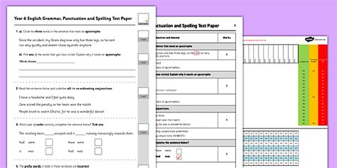 assessment tests for year 6