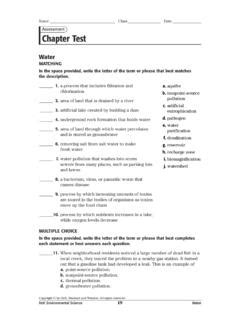 Read Assessment Chapter Test Water Matching 