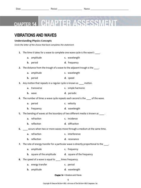Read Online Assessment Chapter Test Waves 