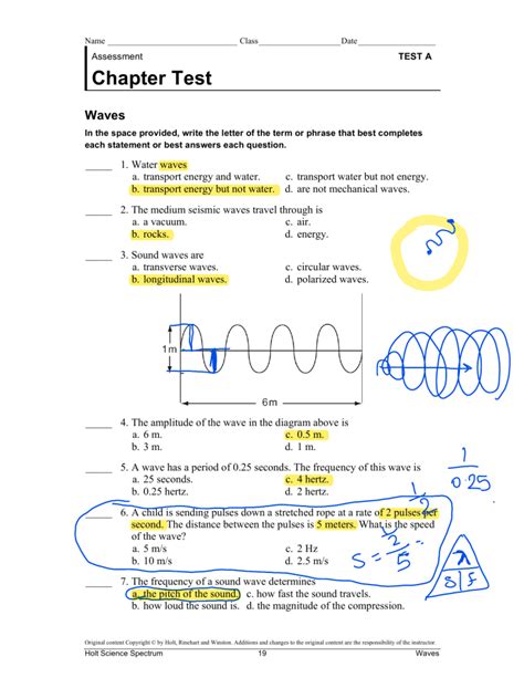 Full Download Assessment Chapter Test Waves Answers 