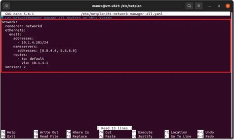 assign static ip ubuntu server