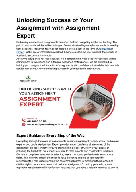 Assignment Preparing For Success