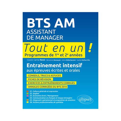 assistant de manager bts am toutes les matia res