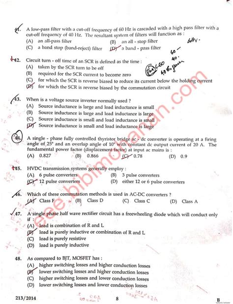 Assistant Engineer Electrical Previous Question Papers