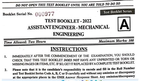 Read Online Assistant Engineer Mechanical Previous Question Papers 