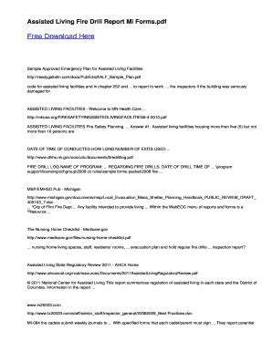 assisted living fire drill report mi forms