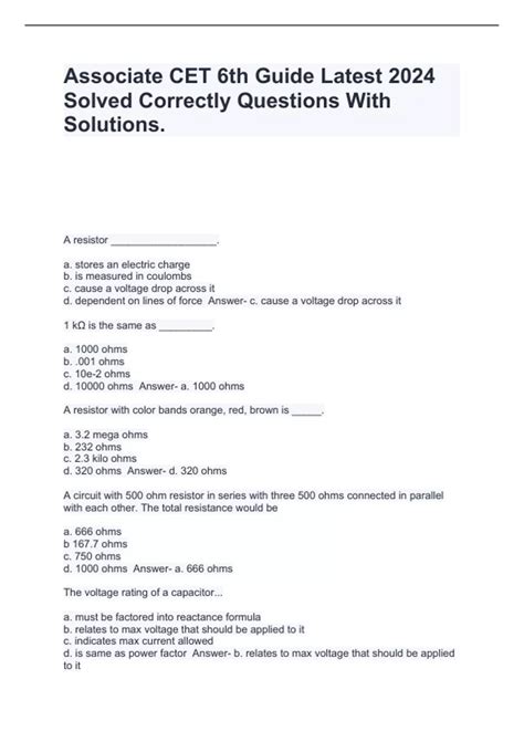 associate cet study guide 6th edition