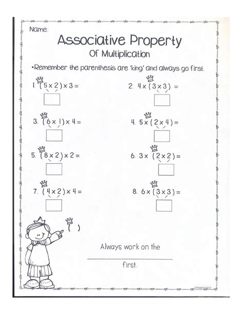 Associative Property 3rd Grade Math Worksheets And Study Third Grade Math Properities Worksheet - Third Grade Math Properities Worksheet