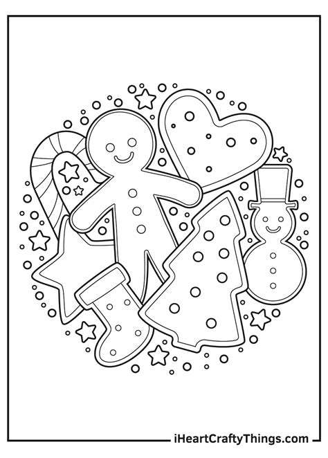 Assorted Christmas Gingerbread Cookies Coloring Page Gingerbread Cookie Coloring Page - Gingerbread Cookie Coloring Page