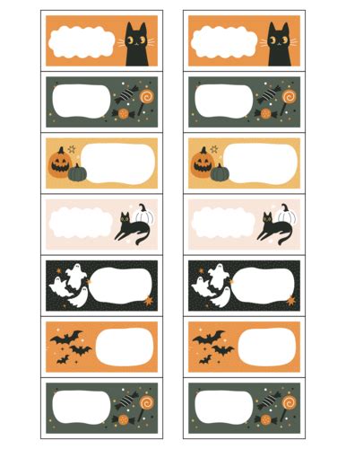 Assorted Cute And Spooky Write In Halloween Labels Halloween Writing Template - Halloween Writing Template