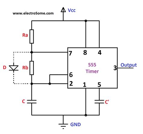 Astable Multivibrator Using 555 Timer