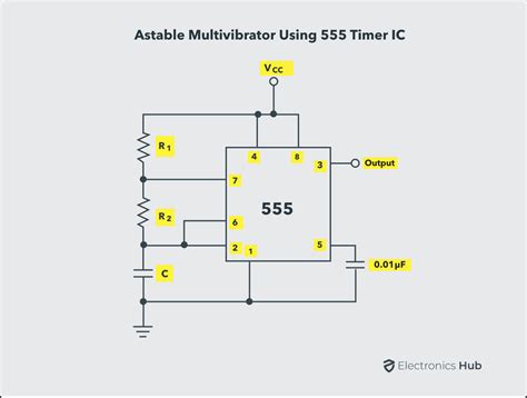 Astable Multivibrator Using Ic 555