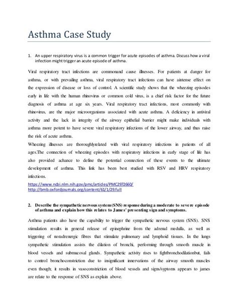 asthma case study example