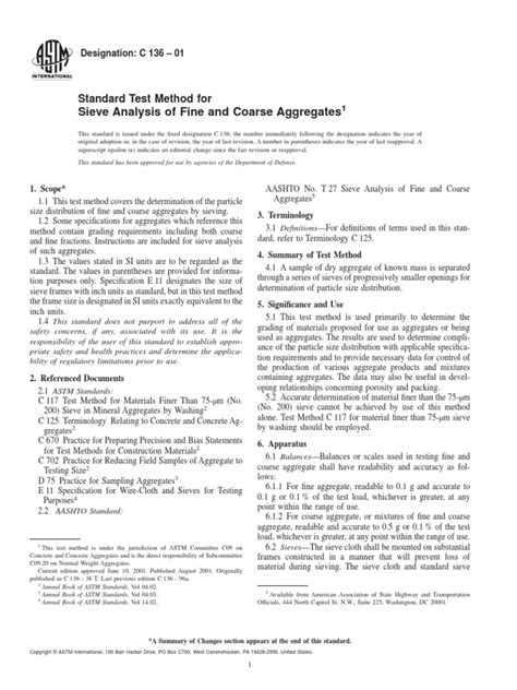 Astm C 136
