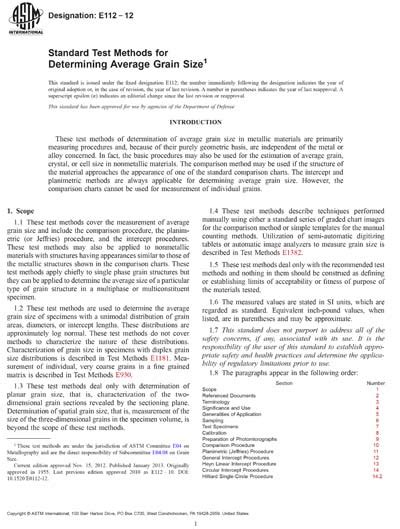 Astm E112 12 Standard Test Methods For Determining Average Grain Size