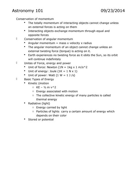 Astronomy Lecture Notes Physics 101 Academics