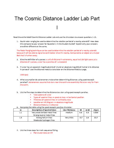 astronomy naap answer cosmic distance ladder