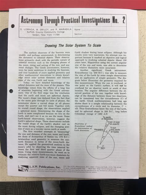 Astronomy Through Practical Investigations Answer Key Lab