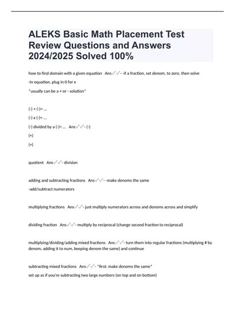 Asu Aleks Math Placement Test