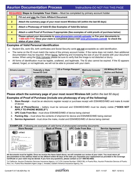 Full Download Asurion Documentation Process At T Instructions 