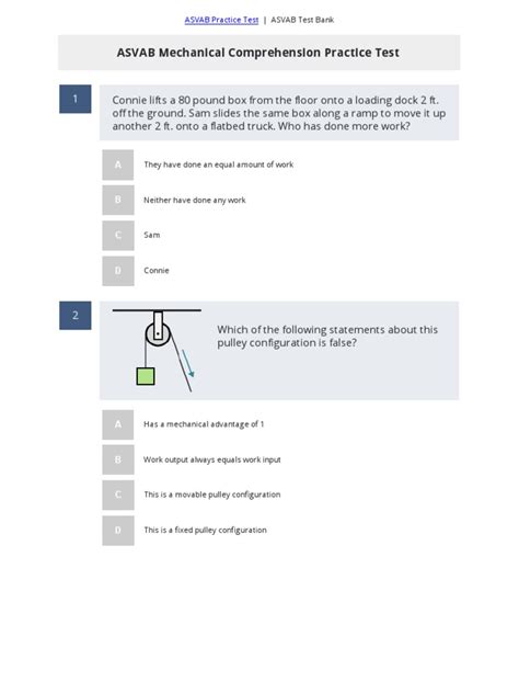 Asvab Mechanical Comprehension Practice Test 3