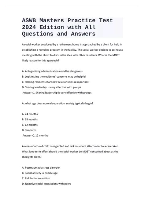 Aswb Practice Test